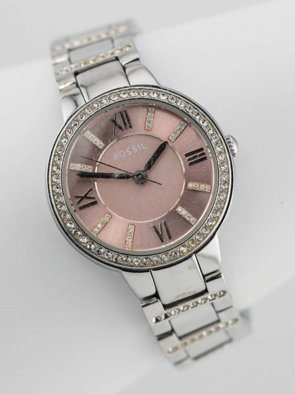 Fossil ES3504 Crystal Roman Numeral Quartz Analog Women's Watch New Battery